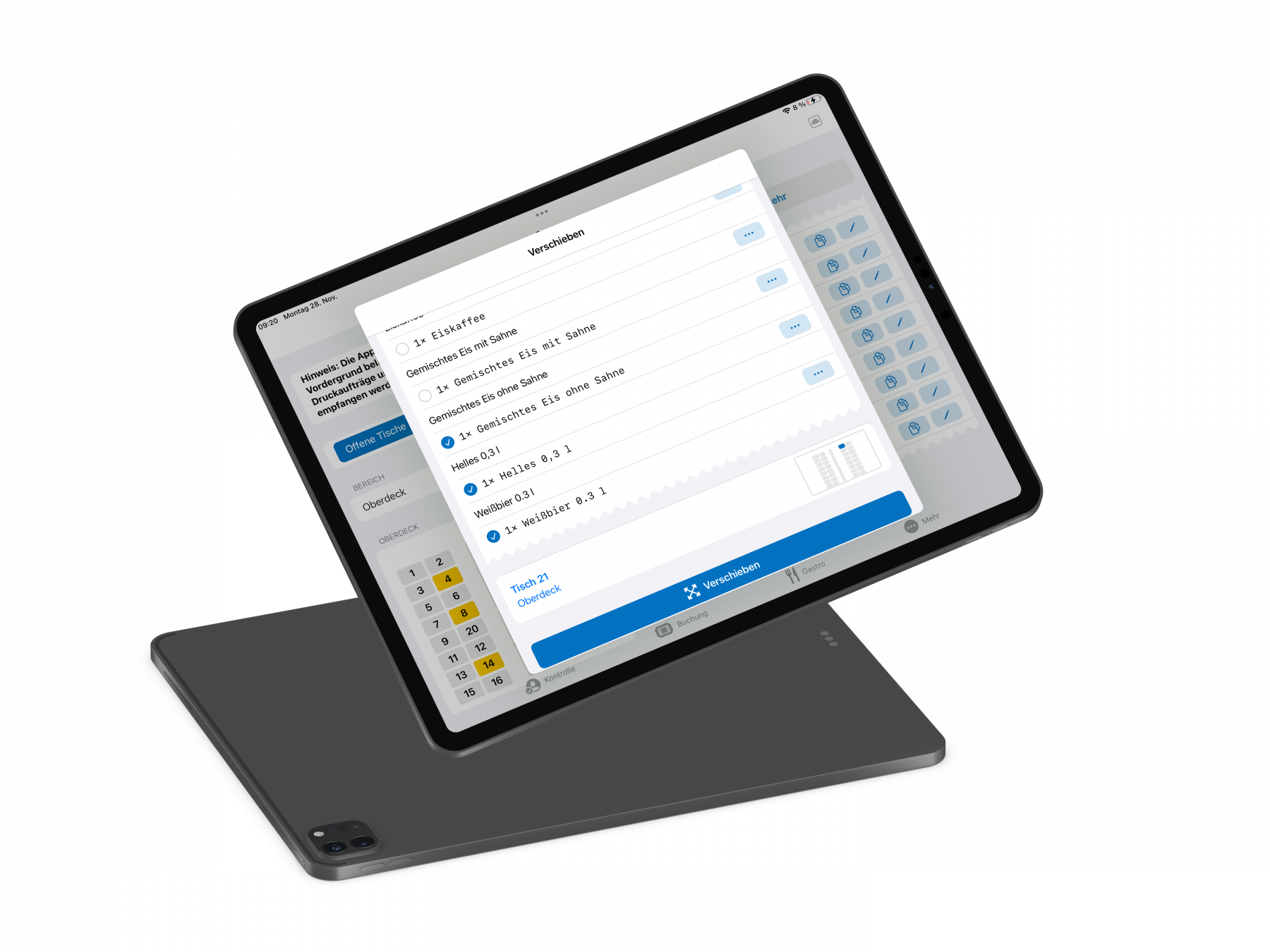 Tablet for ticket sales and ticket verification
