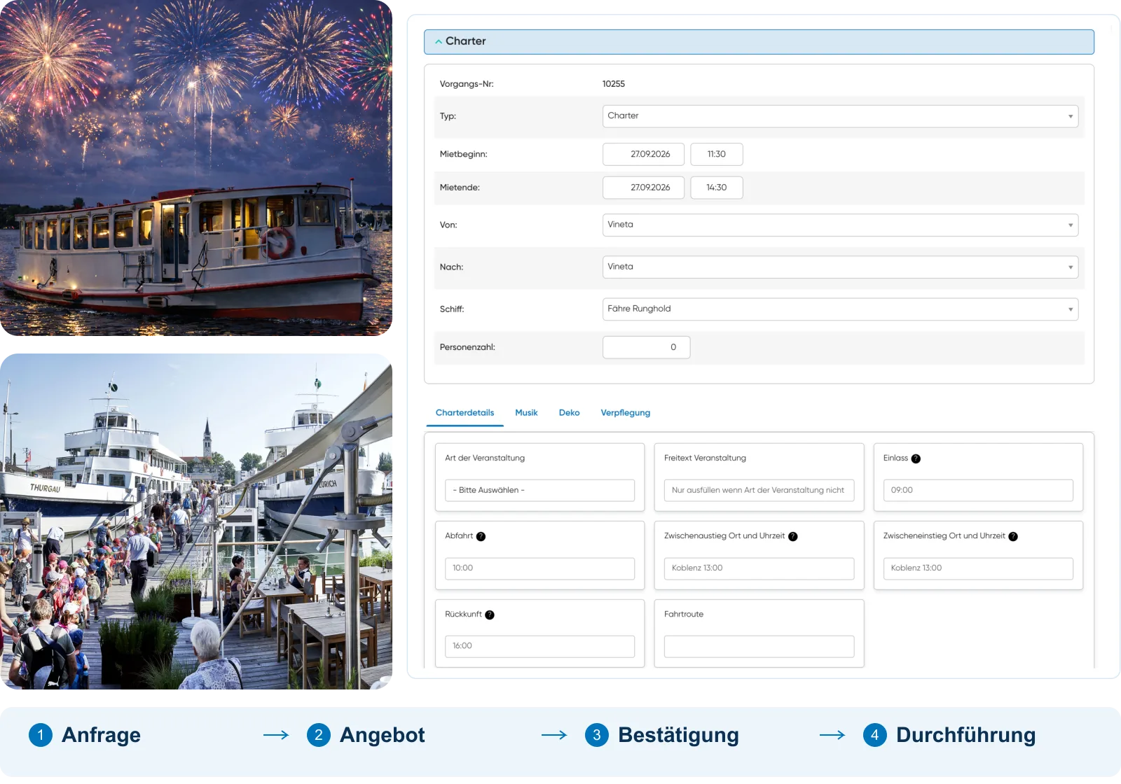 Travelmanager-Produktansicht mit aktuellen Screenshots und vorhandenen Kontextbildern.