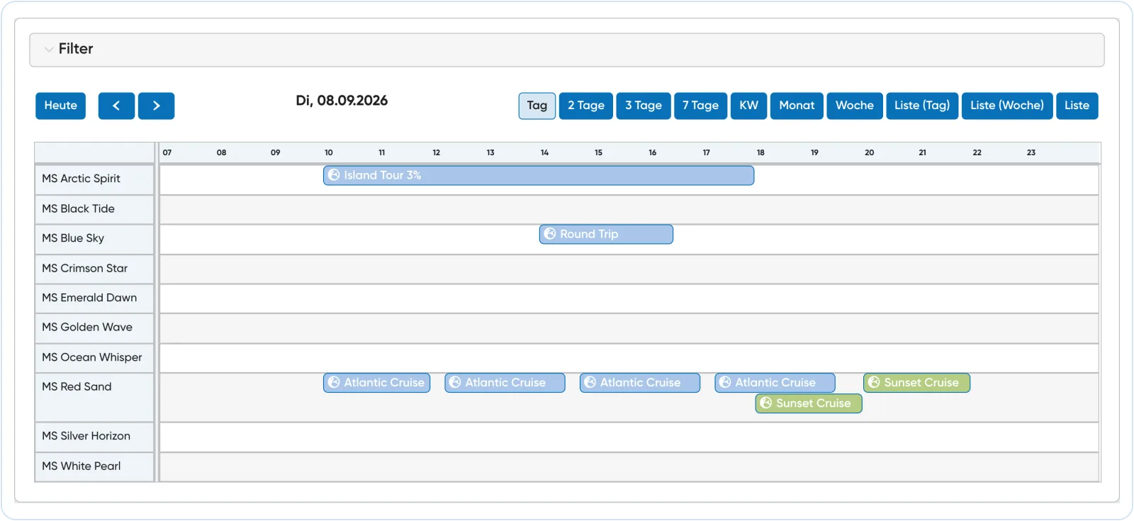 Travelmanager-Abfahrtsplanung