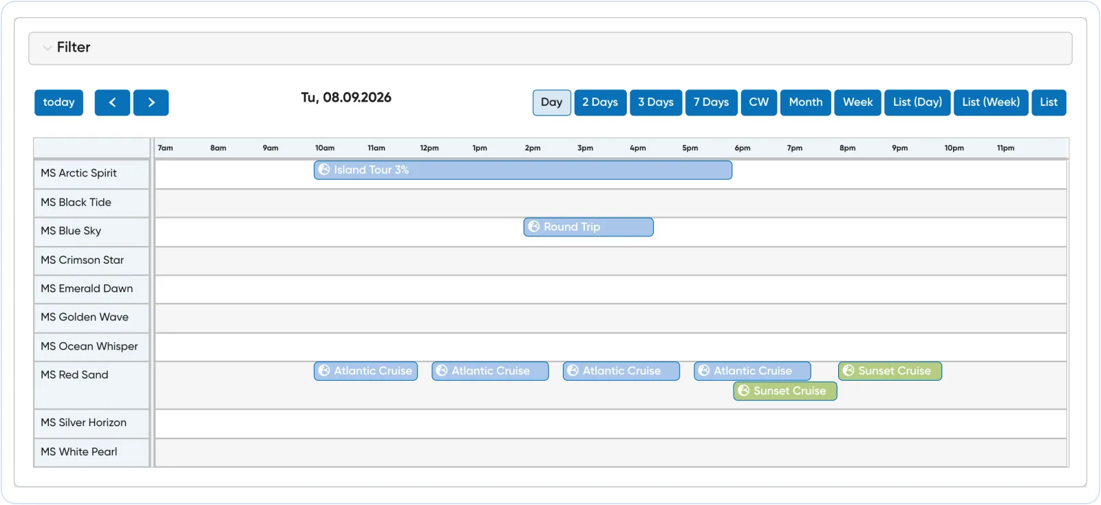 Travelmanager departure planning