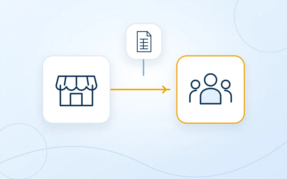 Agency sales with customer access and settlement.