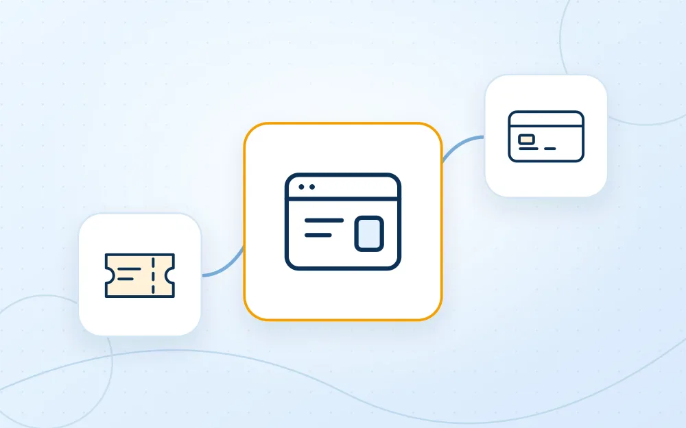 Online ticket shop connected to tickets and payment.