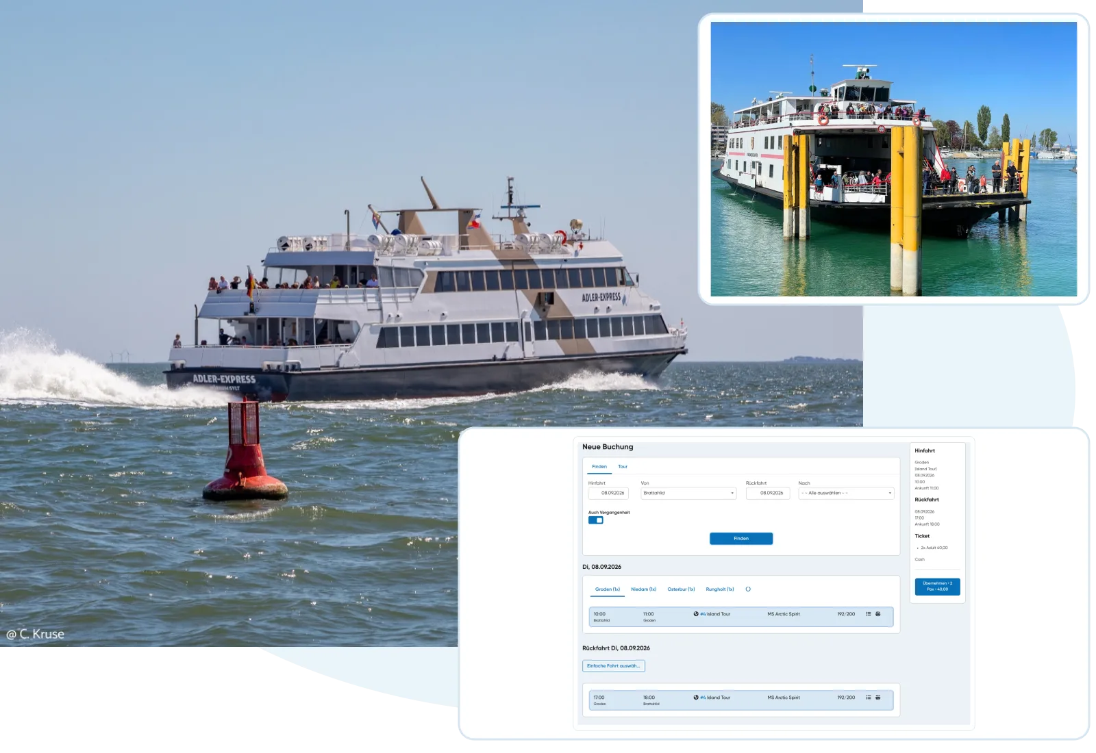 Travelmanager-Produktansicht mit aktuellen Screenshots und vorhandenen Kontextbildern.