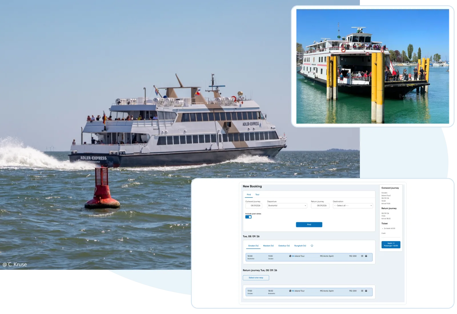Travelmanager product view with current screenshots and existing contextual imagery.