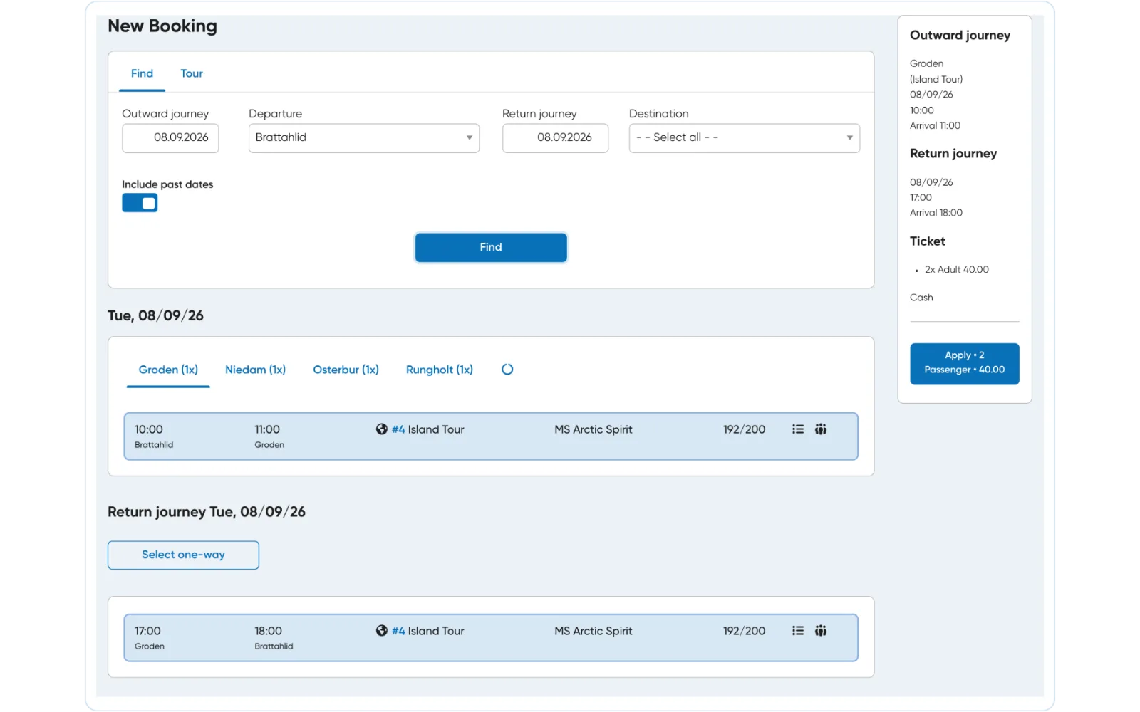 Travelmanager product view with current screenshots and existing contextual imagery.