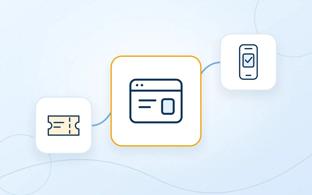 Website and mobile booking with a ticket.